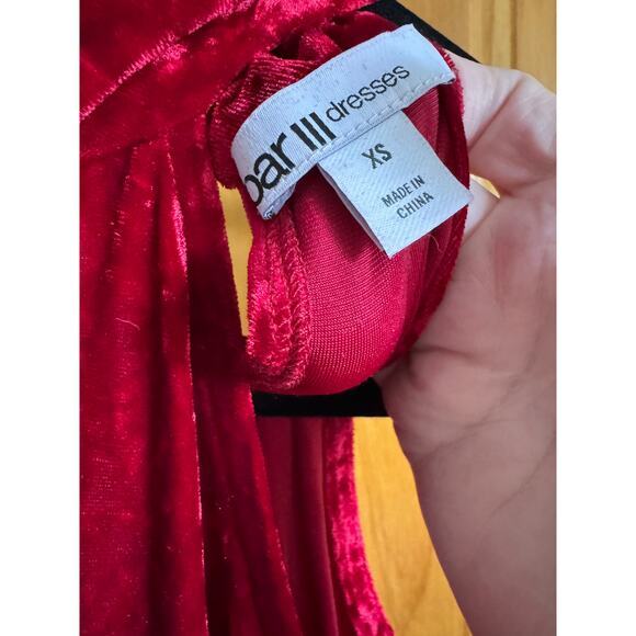 Bar III Red Crushed Velvet Halter Midi Dress – Size XS – NWT - Picture 5 of 7